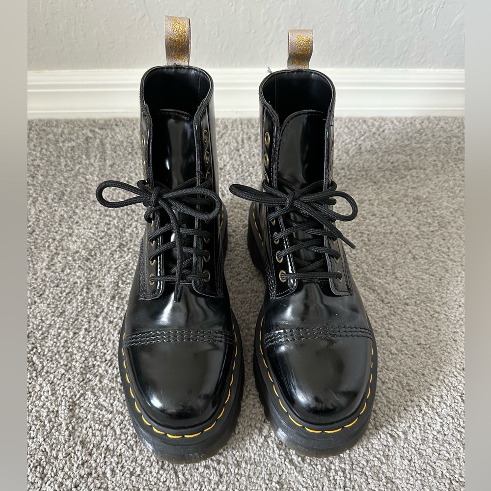 Doc Martens Vegan Black Platform Sinclair Boots Womens 8 Perfect Condition